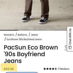 Pac sun eco brown boyfriend jeans size 23